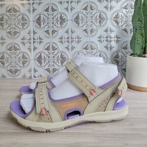 Merrell Youth Girl Panther 2.0 Adjustable Strap Comfort Sport Sandal Beige Sz 5